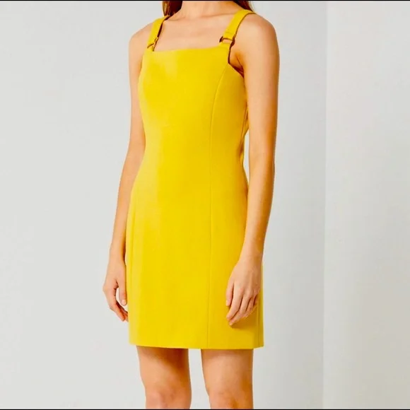 mustard yellow sheath dress AW.Bridal Column One Shoulder Tea Length Short Sleeves Mother of the Bride Dresses Dress Mustard Yellow Size 8
